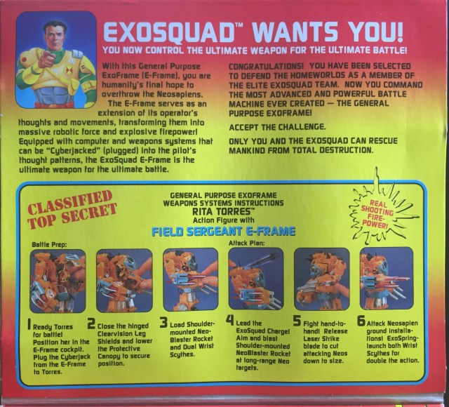 1994 Exosquad Rita Torres with Field Sergeant E-Frame