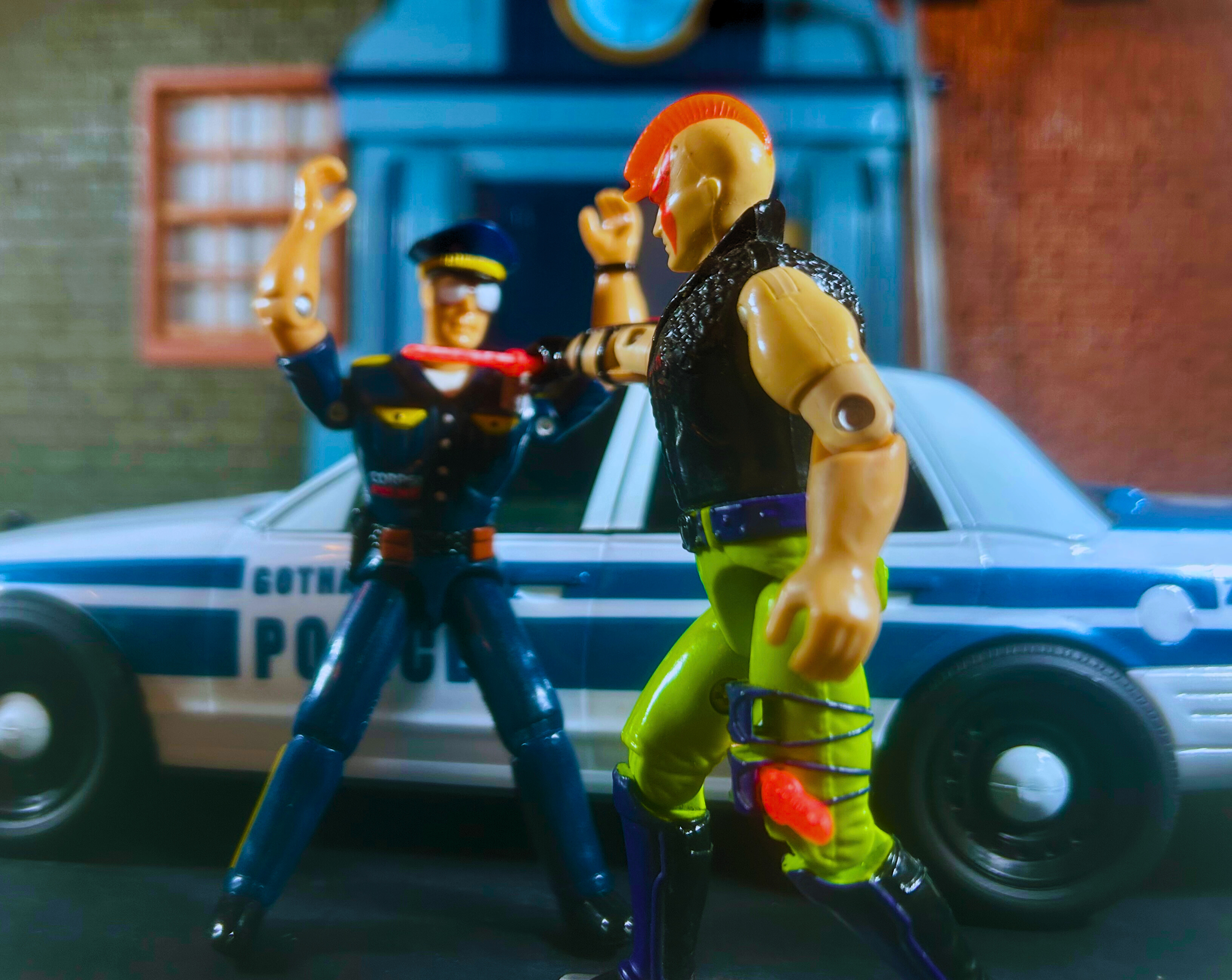 1993 GI Joe Zartan (Ninja Force) fighting a cop